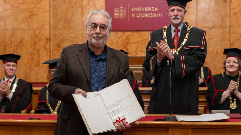 Prejemnik naziva zaslužni profesor Univerze v Ljubljani prof. dr. Samo Štefanac (foto: Bor Slana, STA)